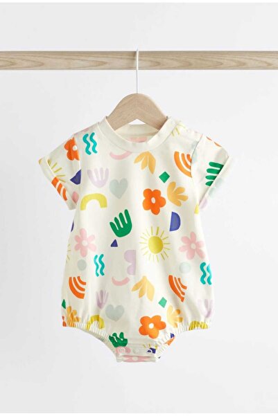 Next Baby 100% Cotton Floral Patterned 3-Piece Romper Set