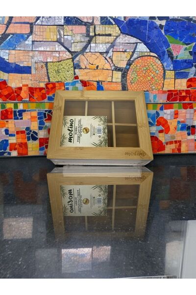 HİNESSA 6 Bölmeli Bambu Poşet Çay Kutusu 24x16x7cm