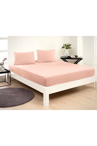 Altın Yaprak DOUBLE PERSON RUBBERED 100% COTTON COMBED BED Sheet + 2 Pillowcases (50x70 cm)