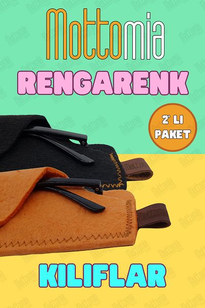 mottomia Double Color Black and Orange Felt 100% Handmade Sun and Reading Glasses Case