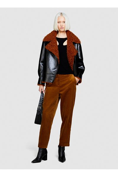 Sisley High Waist Jogger Brown Women's Trousers 453Ulf03Z