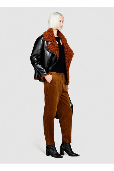 Sisley High Waist Jogger Brown Women's Trousers 453Ulf03Z