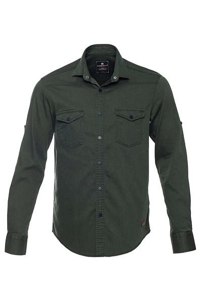 marufshop Cămașă din denim cu mânecă lungă pentru bărbați, potrivită pentru bărbați, mărime mare, între 118-191 kg, ulei