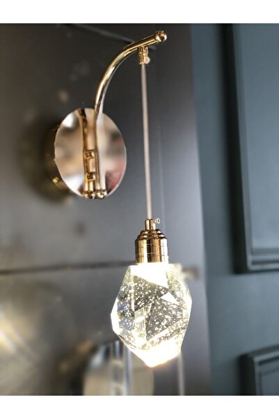 burenze Modern Luxury Kristalize Camlı Led Aplik Gold Sarı Concept Ürün Gün Işığı