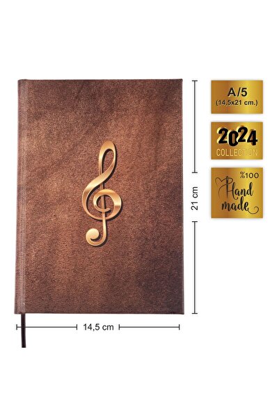 BİDEFTER كتاب موسيقى (مفتاح دو) 100% صناعة يدوية، خياطة يدوية (خيط خيط) غلاف ...