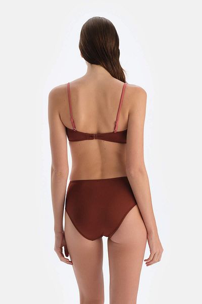 Dagi Braune Bikinihose mit hoher Taille