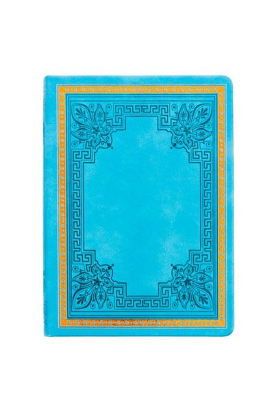 Victoria's Journals دفتر ملاحظات عتيق باللون الفيروزي مقاس 14 × 20