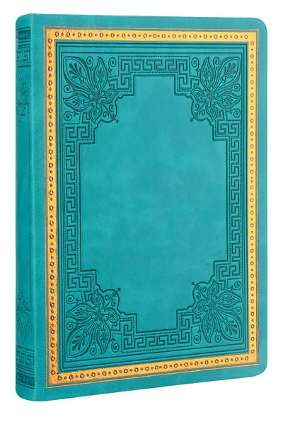 Victoria's Journals دفتر ملاحظات عتيق باللون الفيروزي مقاس 14 × 20