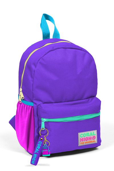 Coral High Rucsac Tiny Nest cu două compartimente detaliate de culoare violet 23534