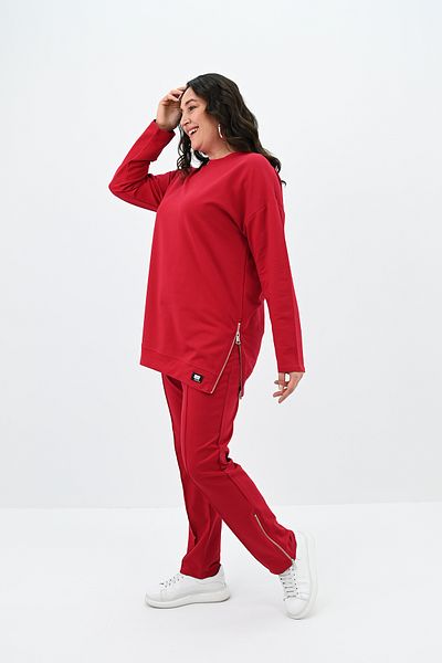 Koza Butik Women's Large Size Zipper Detailed Tracksuit Set 8090-25