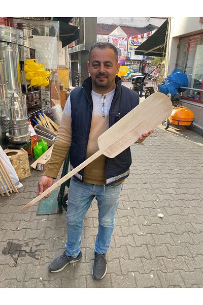 narım Wooden Oven Shovel Pizza Pita Lahmacun Shovel Oven Shovel 115X45X15CM