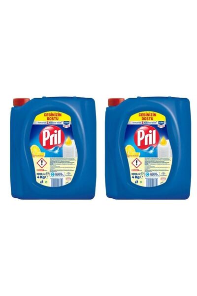 Pril PRIL - سائل تنظيف الأطباق السائل 4 لتر كلاسيك ليمون - 2 قطعة