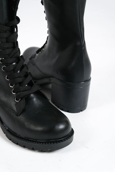 BZ Moda SOPHİA Lace-Up Ορθοπεδική Σόλα Αδιάβροχη και Ψυχρή Γυναικείες Μπότες ST Μαύρο