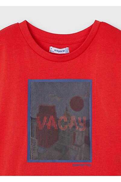MAYORAL Boy's Lenticular Short Sleeve T-Shirt Red 3022