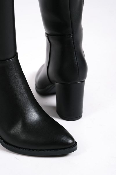 BZ Moda ZETA Ορθοπεδική σόλα με φερμουάρ χωρίς κορδόνια, ανθεκτική στο νερό και στο κρύο, γυναικείες μπότες ST Μαύρο