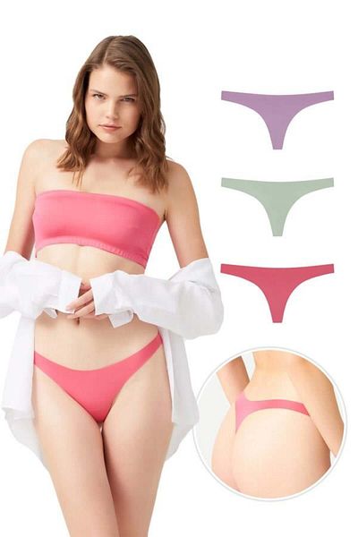Cottonhill Laser Cut Women's Thong Panties 3 Pack-1