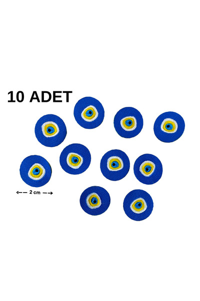 Megas Etiket Ütü ile Yapışan Nazar Boncuğu Set Dokuma Arma/Yama