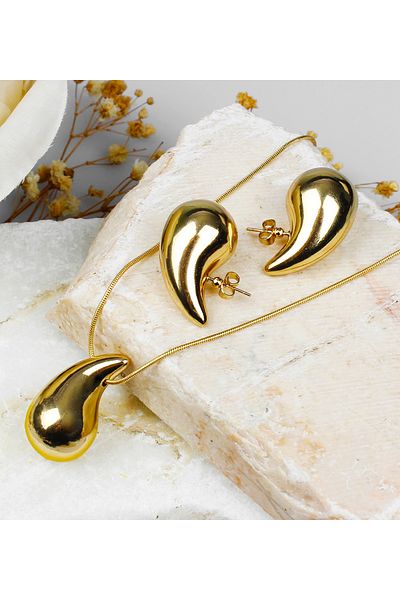 Cello Accessory Botega Teardrop Earrings & Necklace Set