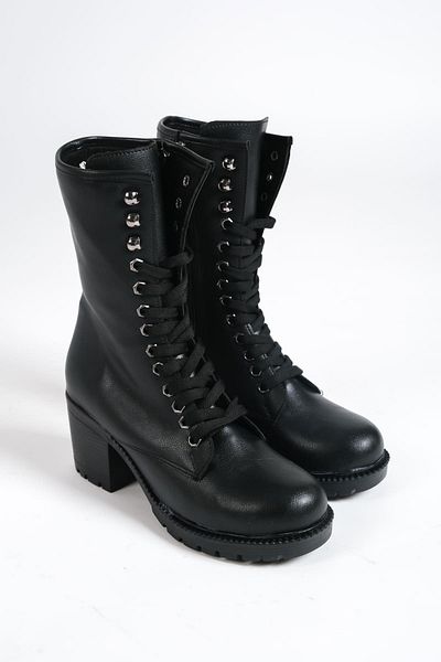 BZ Moda SOPHİA Lace-Up Ορθοπεδική Σόλα Αδιάβροχη και Ψυχρή Γυναικείες Μπότες ST Μαύρο