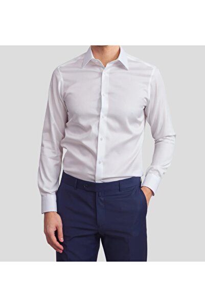 Daniel Bessi Uzun Kollu Slim Fit %100 Pamuk Twill Non-Iron Ütü Gerektirmeyen Kırışmayan Basic Klasik Erkek Gömlek