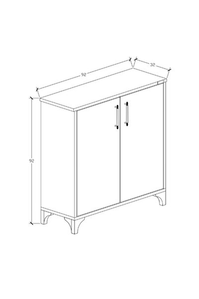 Buzkan Mobilya %100 MDF 2 Kapaklı Küp Üstü Beyaz Ayakkabılık