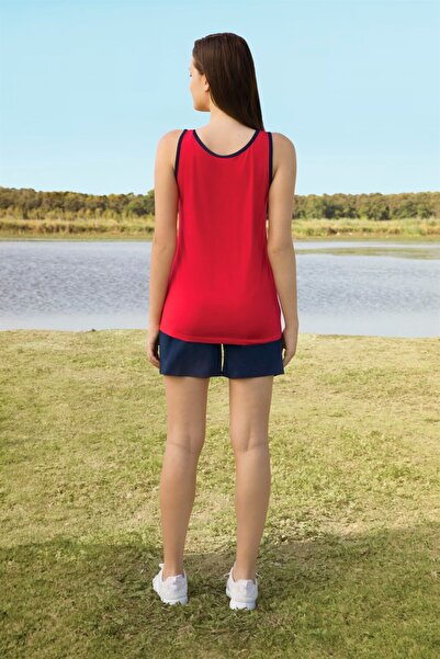 Doreanse Women's Red Printed Shorts T-shirt Pajama Set 4403