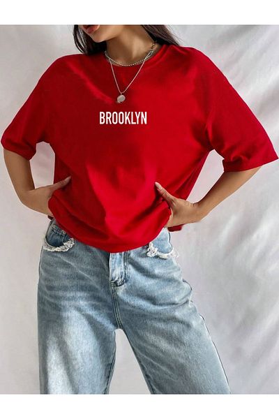 Medinenur Unisex Brooklyn Printed Crew Neck T-shirt