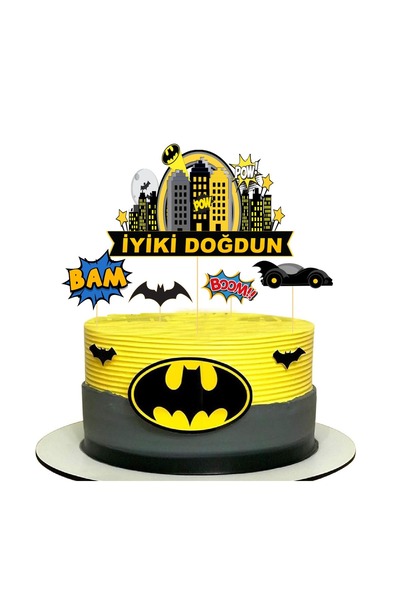 Big Party Kürdan Pasta Üstü Batman Temalı 5li
