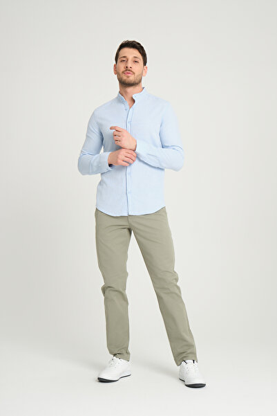 FBI Ανδρικό πουκάμισο με γιακά Judge Blue - Πτυσσόμενα μανίκια 96122