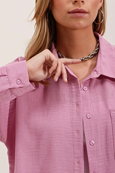 Bigdart 20153 Single Pocket Oversize vászon ing - púder