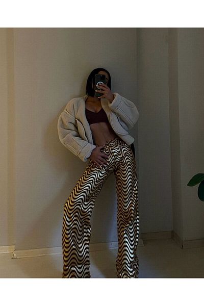 LUCHA Silvery Patterned Party Jeans