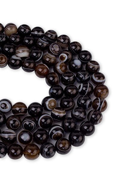 Dünya Doğal Taş 10 MM Black Eye Agate Stone - Seria