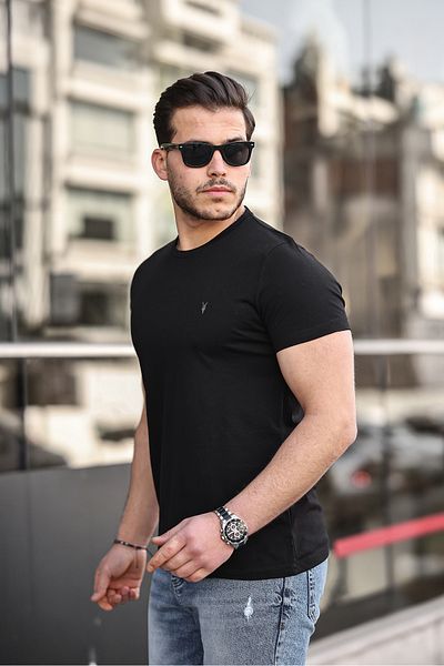 COMBİNE MİCHAİL Ανδρικό μπλουζάκι από 100% βαμβακερό αναπνεύσιμο λαιμόκοψη με κανονική εφαρμογή