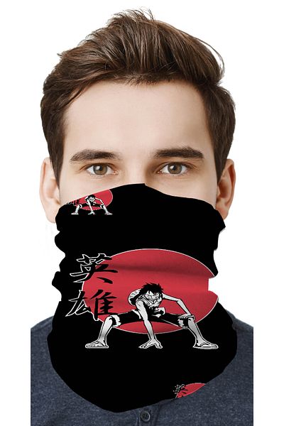 FG KONNİCHİWA One PIece Anime Manga Motor Cycling Face Mask Outdoor Patterned Buff Neck Collar Bandana Balaklava
