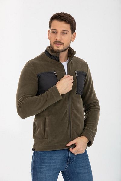 FBI Fleece Khaki Double Pocket Zipper -95079