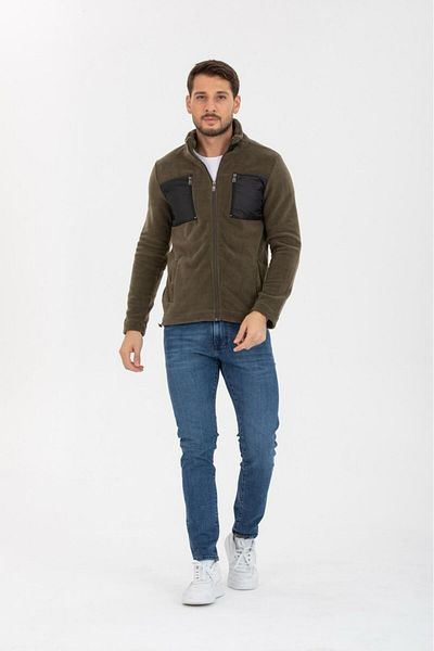 FBI Fleece Khaki Double Pocket Zipper -95079