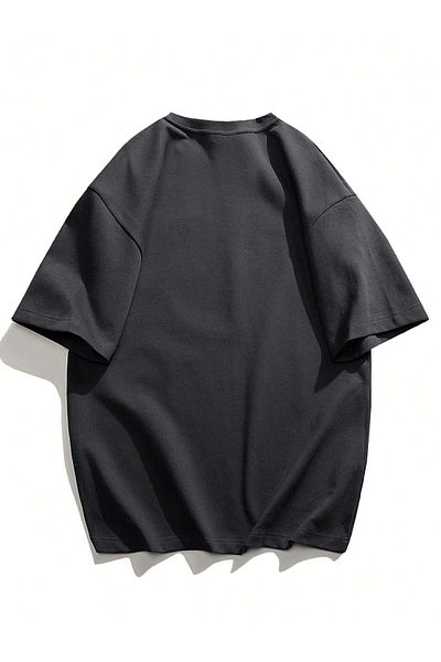 Black Sokak One Printed Oversize Anthracite Men's T-Shirt