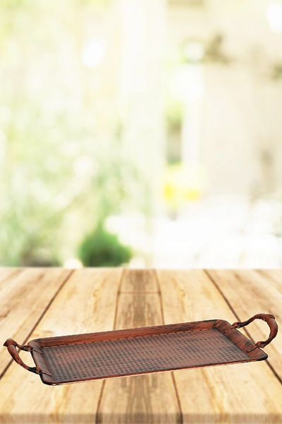 VENON Home Tray Alara 290 X 185 With Handle Black Copper Patina Full