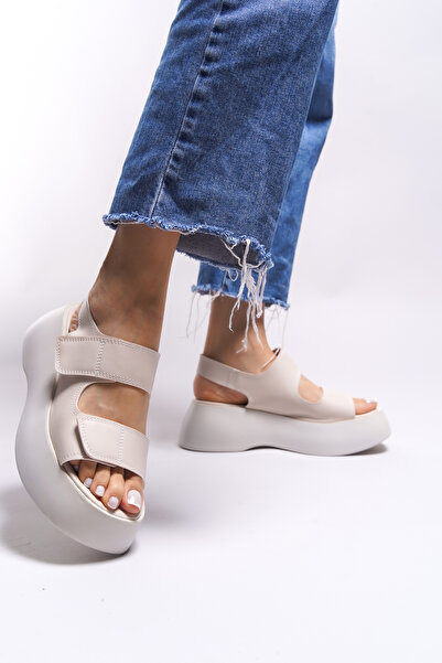 Riccon Olnesari dámské sandály0012804 Béžová kůže