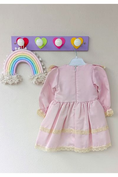 Bilge Trend Wintage Tulle Skirt and Ruffle Scallop Detailed Dress for Girl