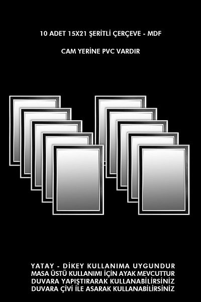 bymat 10 Pcs 15X21 Frame - Striped Photo Mdf Frame