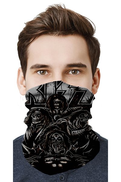 FG KONNİCHİWA Kiss Metal Music Motor Cycling Face Mask Outdoor Patterned Buff Neck Collar Bandana Balaklava