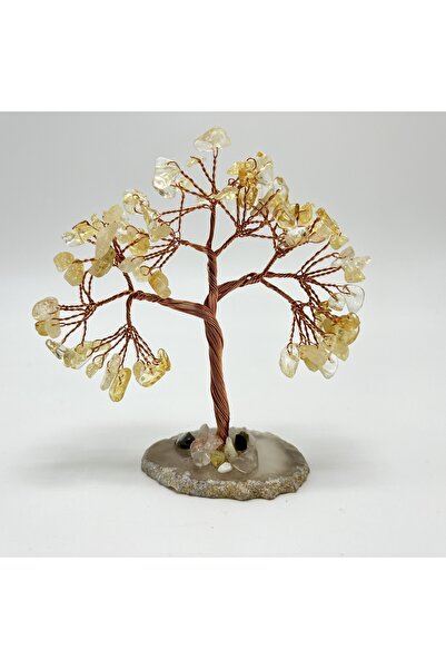 YILDIZ DOĞAL TAŞ Sitrin - Akik Doğal Taş Ağaç