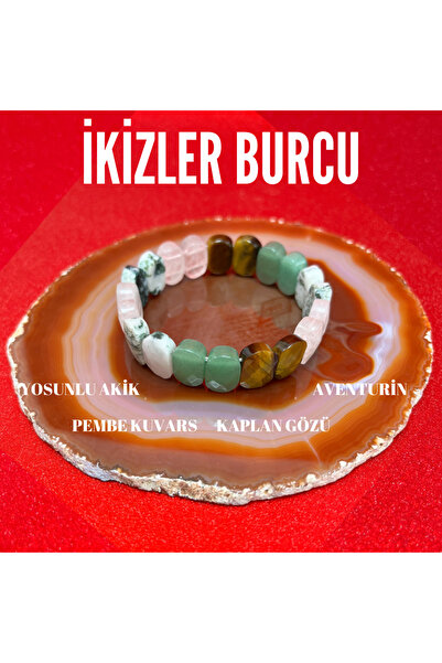 YILDIZ DOĞAL TAŞ Sertifikalı Ikizler Burcu Doğal Taş Roleks Bileklik