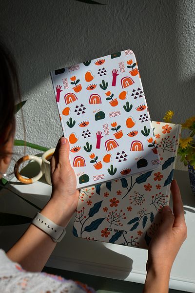 CoNotes A5 (15X21Cm) - Set of 2 Hard Cover Thread Stitching Checked Notebook