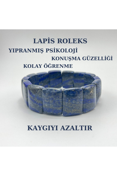 YILDIZ DOĞAL TAŞ Sertifikalı Lapis Doğal Taş Roleks Bileklik