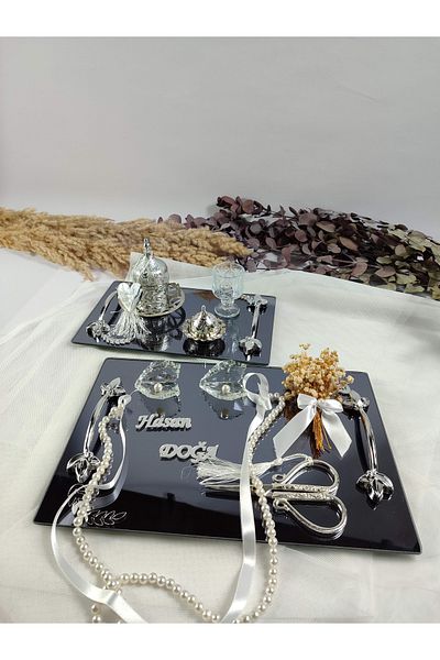 Basic Creation SMOKED DOUBLE PROMISE TABLE PEARL SET ENGAGEMENT TABLE WANT TABLE