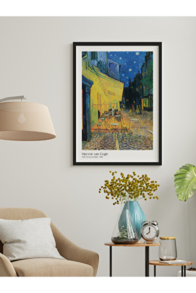 MÜZAİDE Vincent Van Gogh - Cafe Terrace at Night  Çerçeveli Tablo