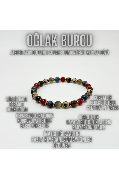 YILDIZ DOĞAL TAŞ SERTİFİKALI OĞLAK BURCU DOĞAL TAŞ BİLEKLİK 6MM