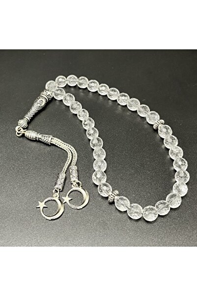 YILDIZ DOĞAL TAŞ Sertifikalı Kristal Kuvars 8mm 33lük Doğal Taş Tesbih